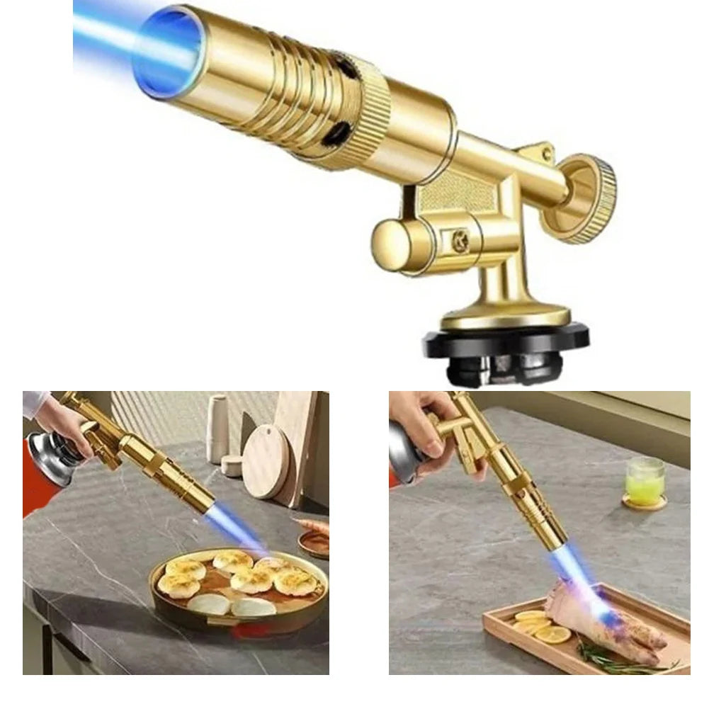 Portable Gas Welding Torch – Gold & Copper High-Temperature Flame Burner for BBQ, Welding & Cooking