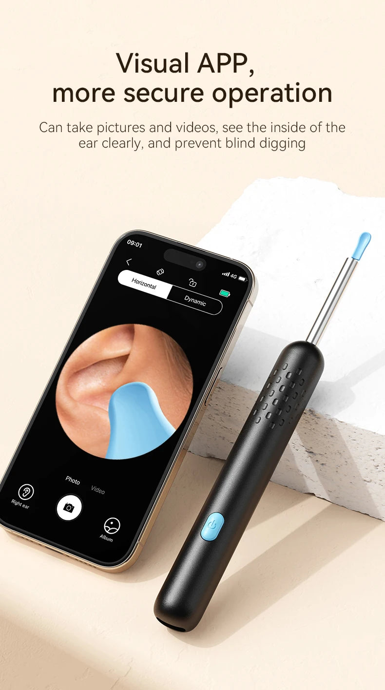 Ear Wax Removal Tool with 8M HD Camera – Ear Cleaner Endoscope with 6 LED Lights, Ear Cleaning Kit for Adults & Children