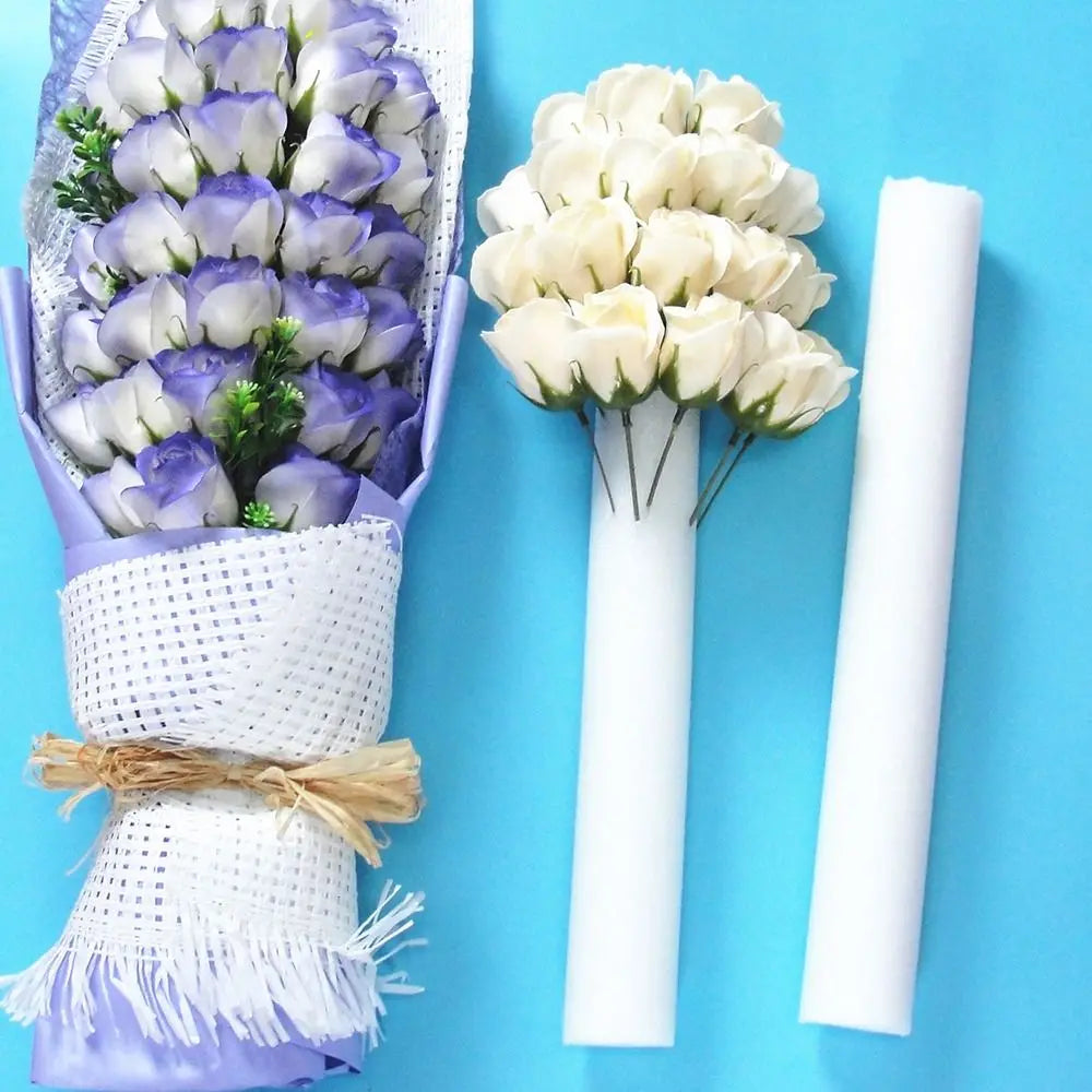DIY Foam Strip Wedding Flower Base – Cylindrical White Floral Sponge Stick for Curtain, Event & Party Decorations