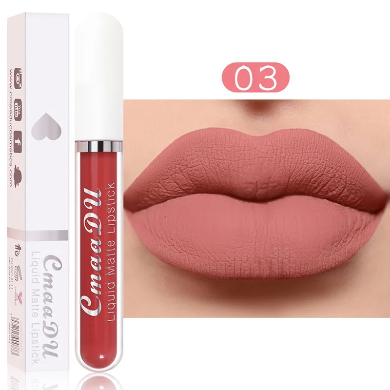 Sexy Long-Lasting Velvet Matte Lip Gloss – Waterproof, Non-Stick Red Liquid Lipstick for Women