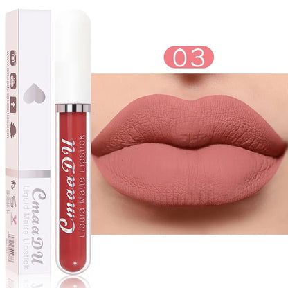 Sexy Long-Lasting Velvet Matte Lip Gloss – Waterproof, Non-Stick Red Liquid Lipstick for Women