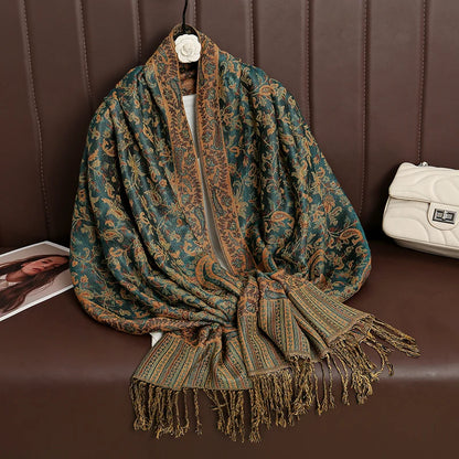 Luxury Autumn Cashmere Pashmina Shawl – Warm Winter Scarves for Women, Printed Cotton Foulard Stole Scarf 2023