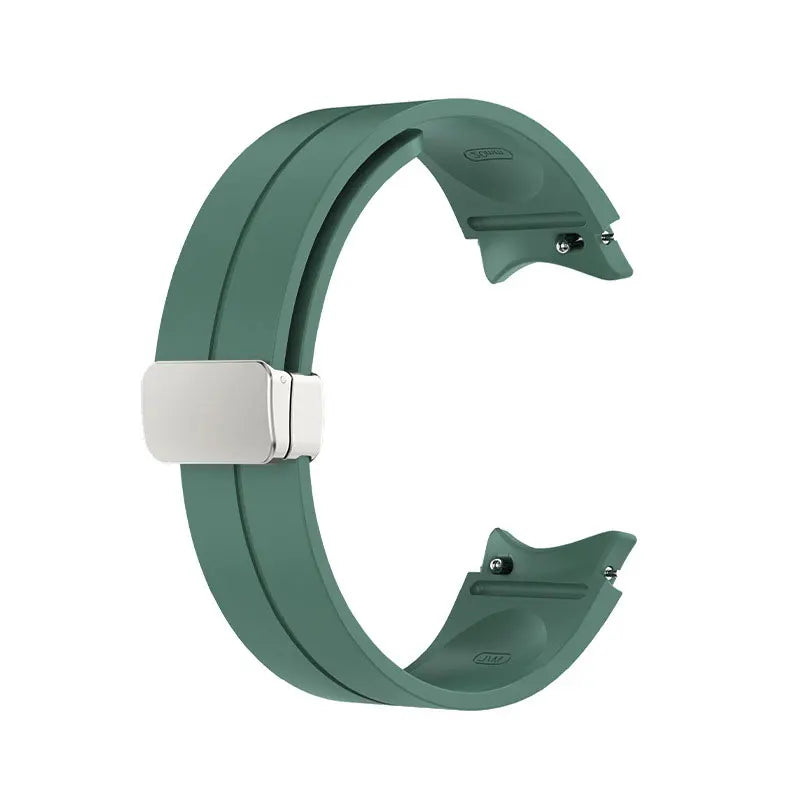 Samsung Galaxy Watch Magnetic Buckle Silicone Strap - Replacement Band for Watch 7/6/5 Pro/5/4 and Classic Models 40mm–47mm
