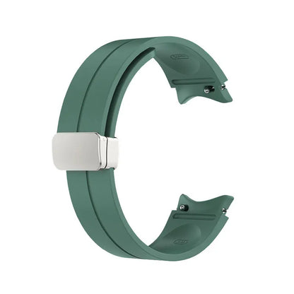 Samsung Galaxy Watch Magnetic Buckle Silicone Strap - Replacement Band for Watch 7/6/5 Pro/5/4 and Classic Models 40mm–47mm