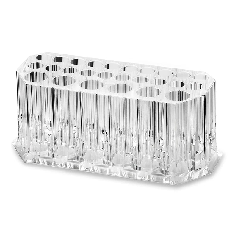 26 Holes Acrylic Nail Brush Organizer - Nail Art Tool Storage Display Holder Case For Makeup Cosmetics Pens