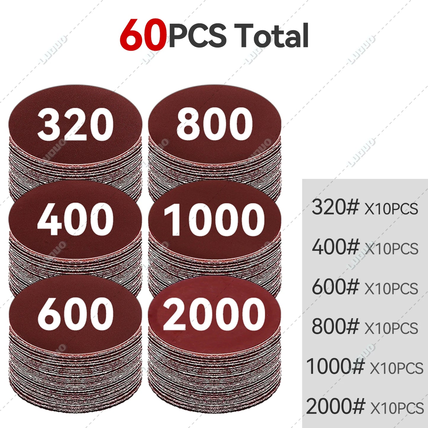 Car Detailing Headlight Restoration Sandpaper Discs – Hook & Loop Round Sanding Sheets for Metal & Wood Polishing Tools