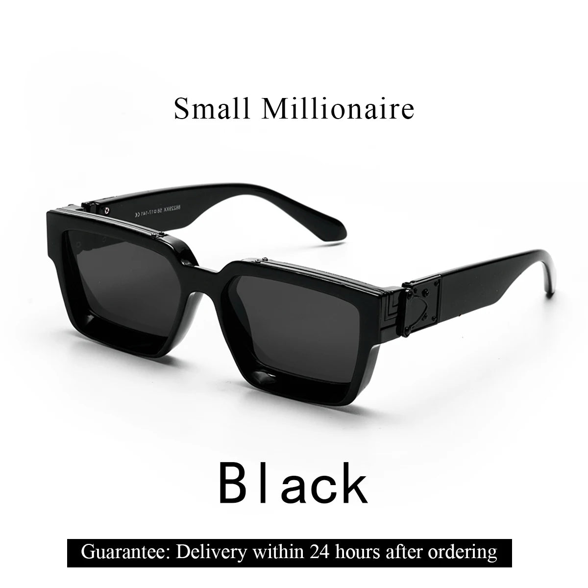 Ruiao Retro Black Millionaire Sunglasses – Luxury Square Designer Shades for Men & Women (2024)