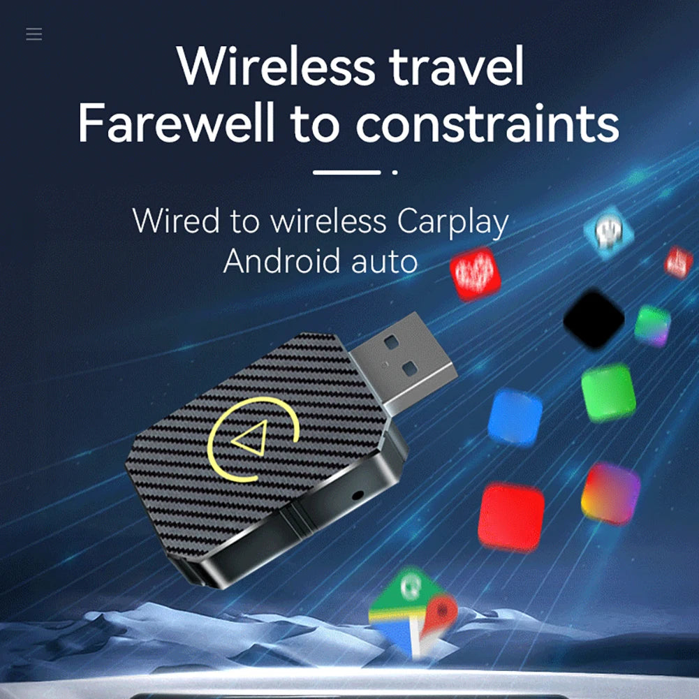 2-in-1 Wireless CarPlay & Android Auto Adapter — WiFi & BT5.0 Smart Mini Dongle, Plug & Play Fast Connect