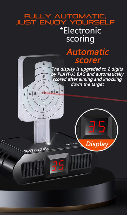 2024 Upgraded Full-Automatic Voice Music Toy Gun with Laser Target & Auto Scorer – Multi-Function Shooting Game