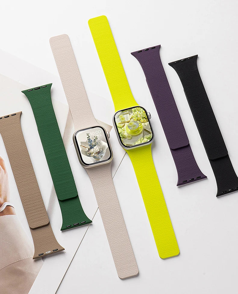 Magnetic Apple Watch Strap – Compatible with Ultra 2, Series 6–10 & SE (38mm–49mm) iWatch Bracelet