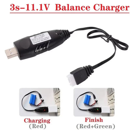 11.1V 3S LiPo Battery Charger - Balance Charger for 500mAh, 1500mAh & 2000mAh RC Hobby Batteries