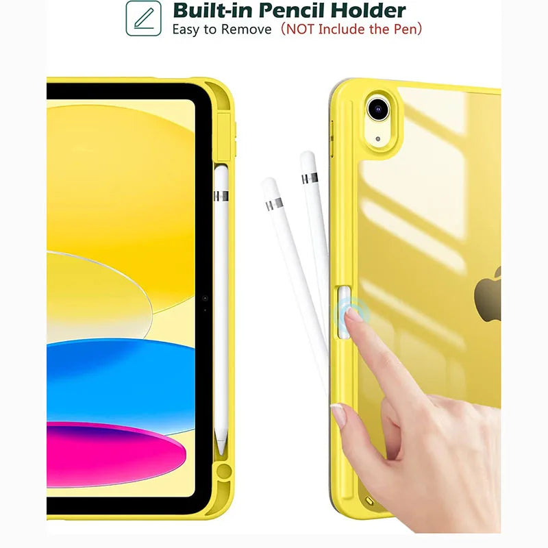 iPad 10th & 11th Gen Case 2022 – Hybrid Slim Tri-Fold Stand Cover with Pencil Holder, Protective Tablet Case