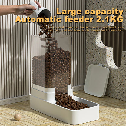 Cat & Dog Automatic Feeder with Water Dispenser – Gravity Food Storage Container
