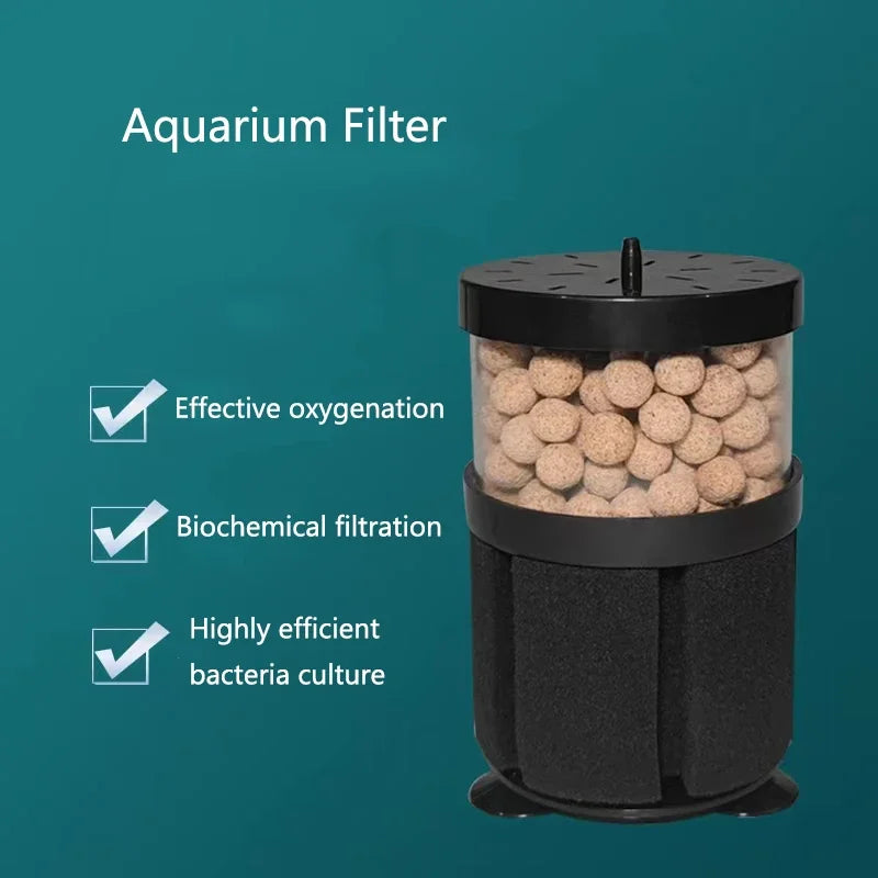 Black Aquarium Sponge Filter – Biochemical Bio Filter for Fish Tank Air Pump Skimmer, Aquarium Filtration System Filtro Aquario