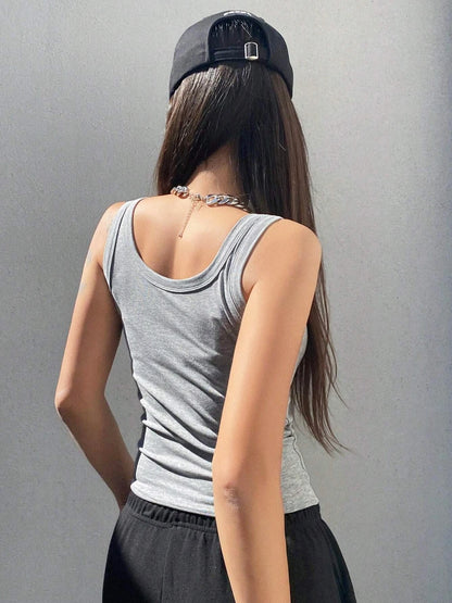 Women’s Summer Camisole Tank Top – Soft Knitted Sleeveless Tight Fit Sexy Base Shirt for Casual & Outerwear Outfits