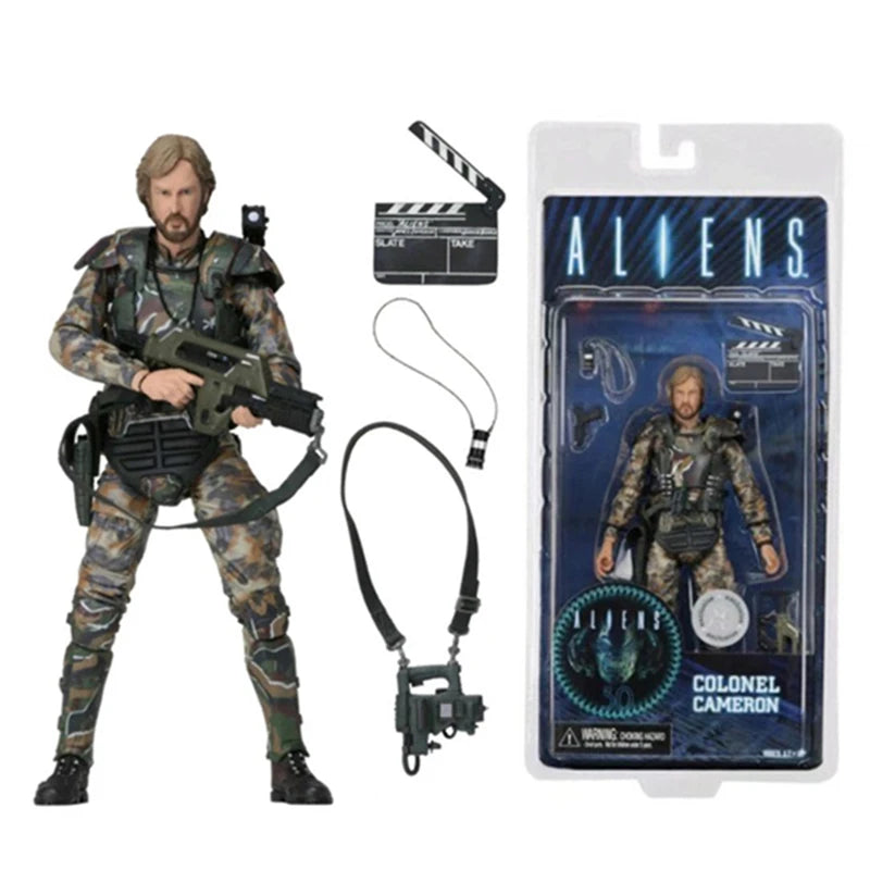 NECA Alien vs Predator Action Figure — 18cm Colonel Cameron Marine Collectible Toy Gift