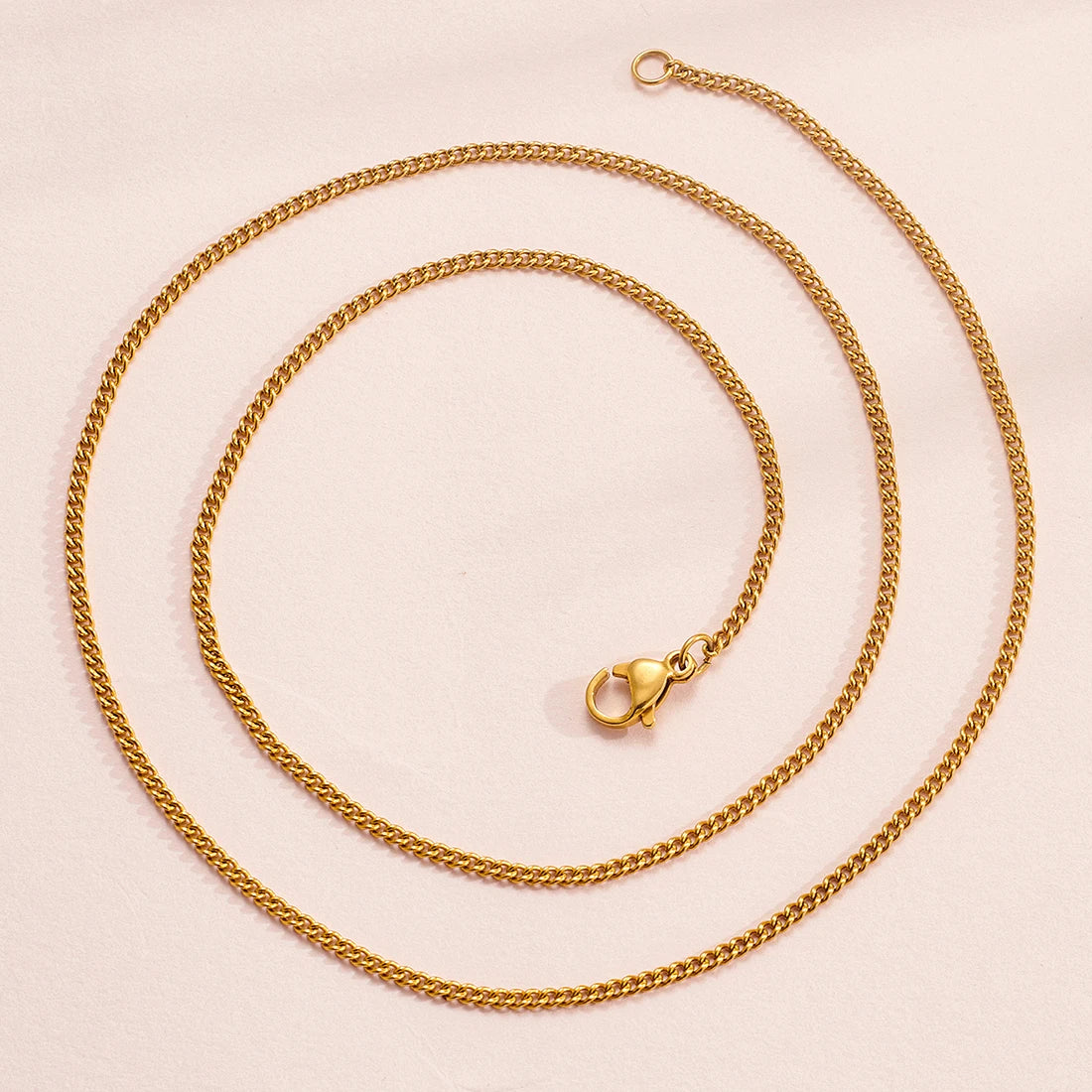 2mm Stainless Steel Link Chain Necklace for Men & Women – Silver & Gold Colors, 14"–30" Adjustable Length