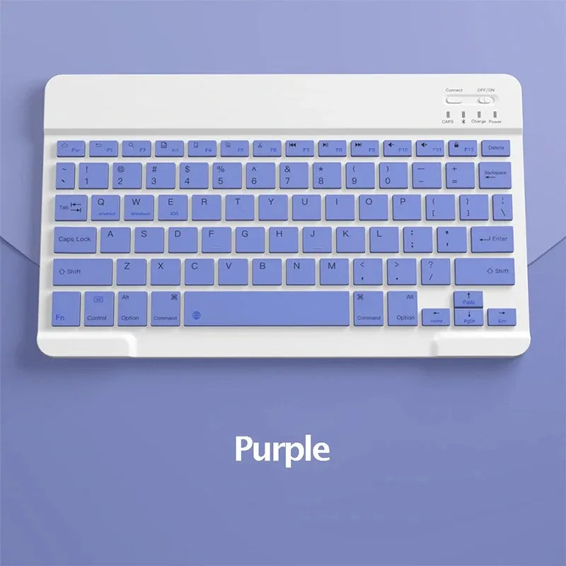 Spanish/English 10-Inch Bluetooth Keyboard – Wireless Rechargeable Universal Keyboard for iPad Air, Pro, Phone, Tablet, Laptop