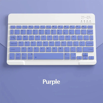 Spanish/English 10-Inch Bluetooth Keyboard – Wireless Rechargeable Universal Keyboard for iPad Air, Pro, Phone, Tablet, Laptop