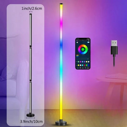 Smart LED Floor Lamp – RGB Music Sync, Remote & APP Control, Timer Modern Mood Standing Lamp for Living Room & Gaming Corner Lighting