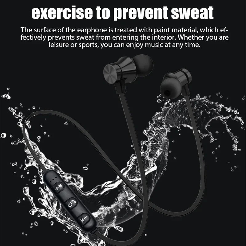 XT11 Wireless Sports Earphones – In-Ear Waterproof Neckband Bluetooth Headset with Mic
