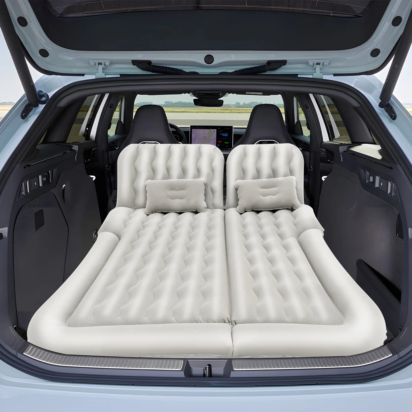 Universal Foldable Inflatable Car Bed - Portable Back Seat Air Mattress Set with Pump & Pillow
