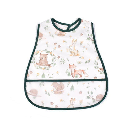 Adjustable Baby Bibs - Waterproof EVA Cotton Cartoon Feeding Bibs with Burp Cloth for Boys & Girls