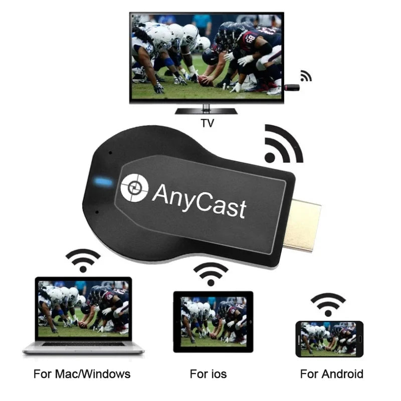 M2 Plus 4K/1080P HDMI-Compatible TV Stick – Wireless WiFi Display Dongle Receiver for DLNA, AirPlay, Miracast, AnyCast, iOS