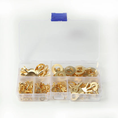 150-Piece Round Terminal Block Set - DJ431 O-Type Copper Lugs, Cold-Pressed Wiring Terminals & Connector Kit