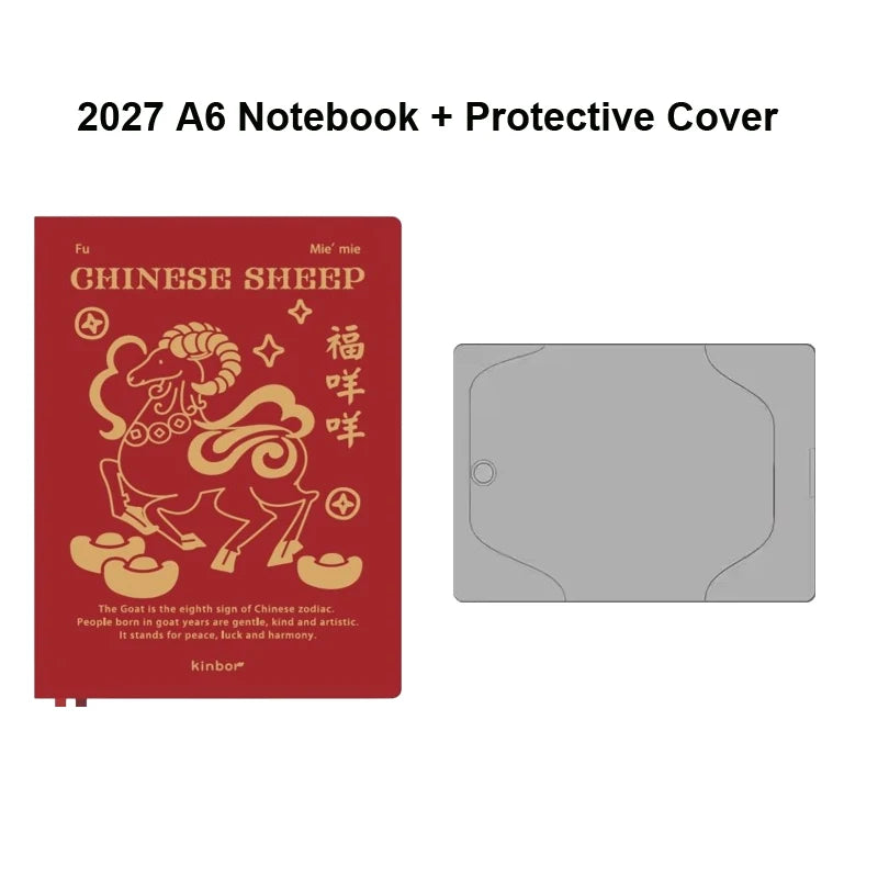 Kinbor 2027 A5/A6 Planner Notebook - Full-Year Daily Journal & Monthly Agenda for Time Management