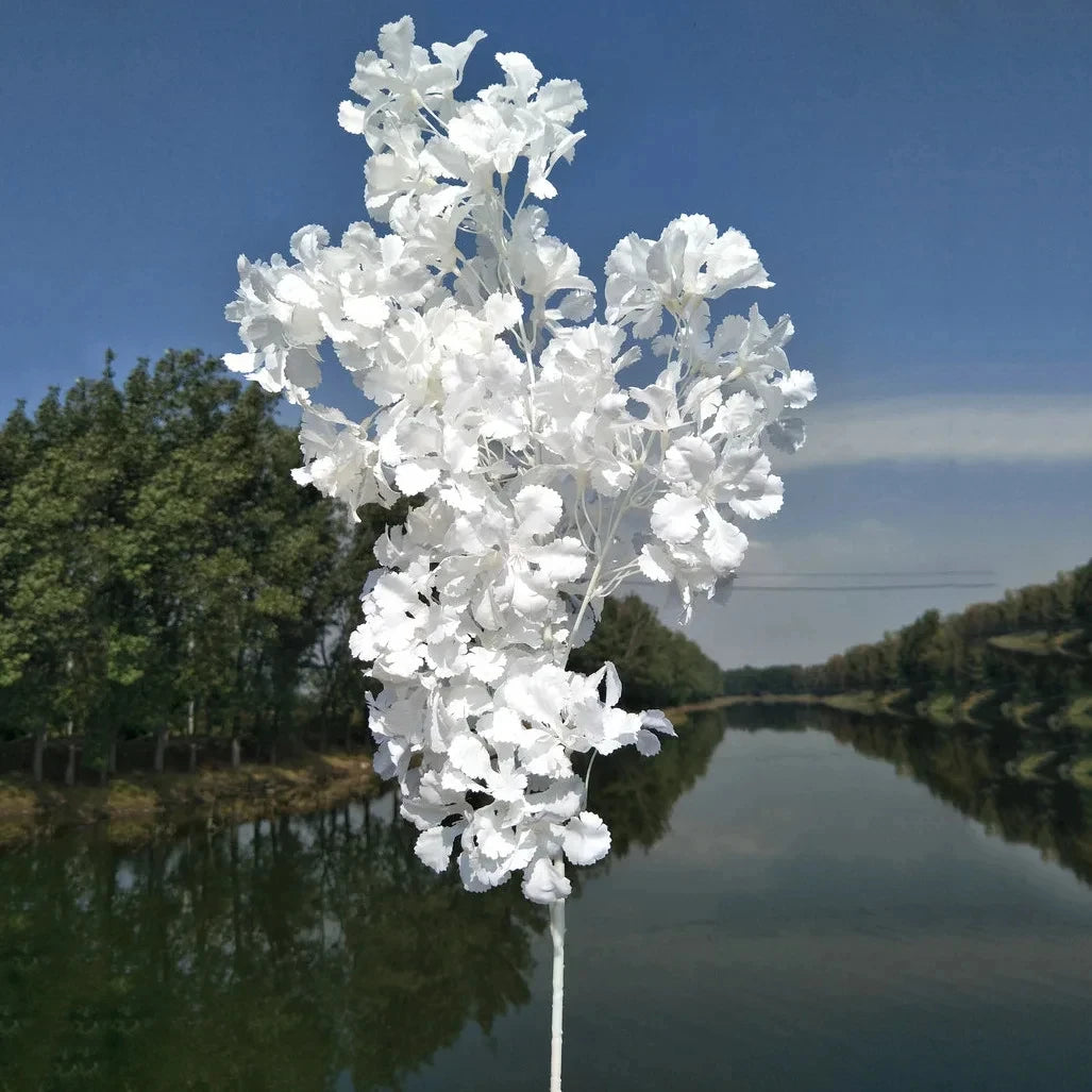 10pcs White Branch Snow Gypsophila Artificial Flowers – Cherry Blossom Wedding Arch Decoration