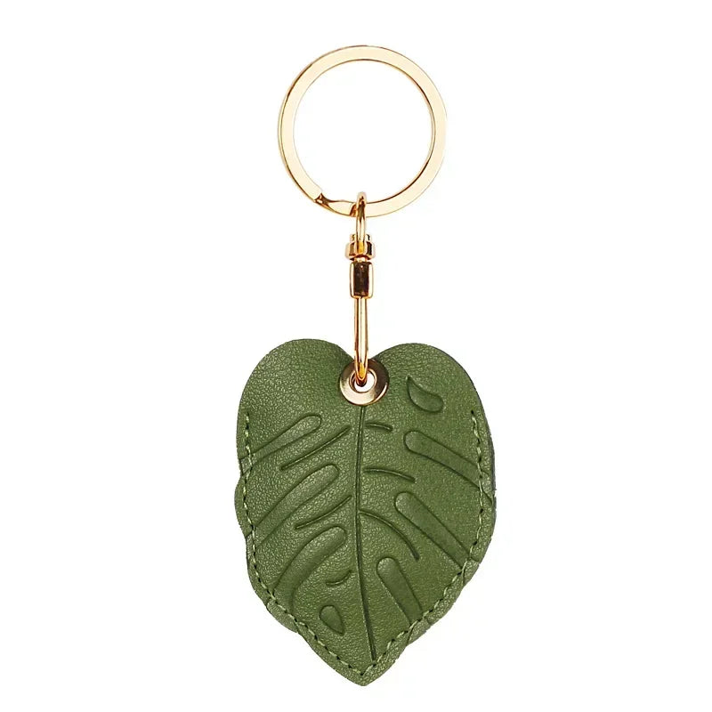 Leather Keychain Case for Apple AirTag – Cute Protective Anti-Scratch GPS Tracker Cover