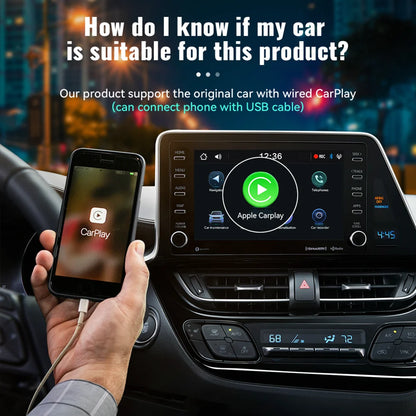 Acodo 2025 3-in-1 CarPlay AI Box — Wireless Android Auto & USB Adapter for YouTube, Netflix, Universal TV, Plug & Play