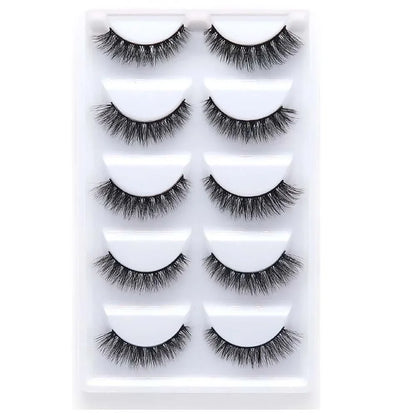 5 Pairs 3D Real Mink False Eyelashes – Soft Natural Look Eyelash Extensions for Makeup & Daily Wear