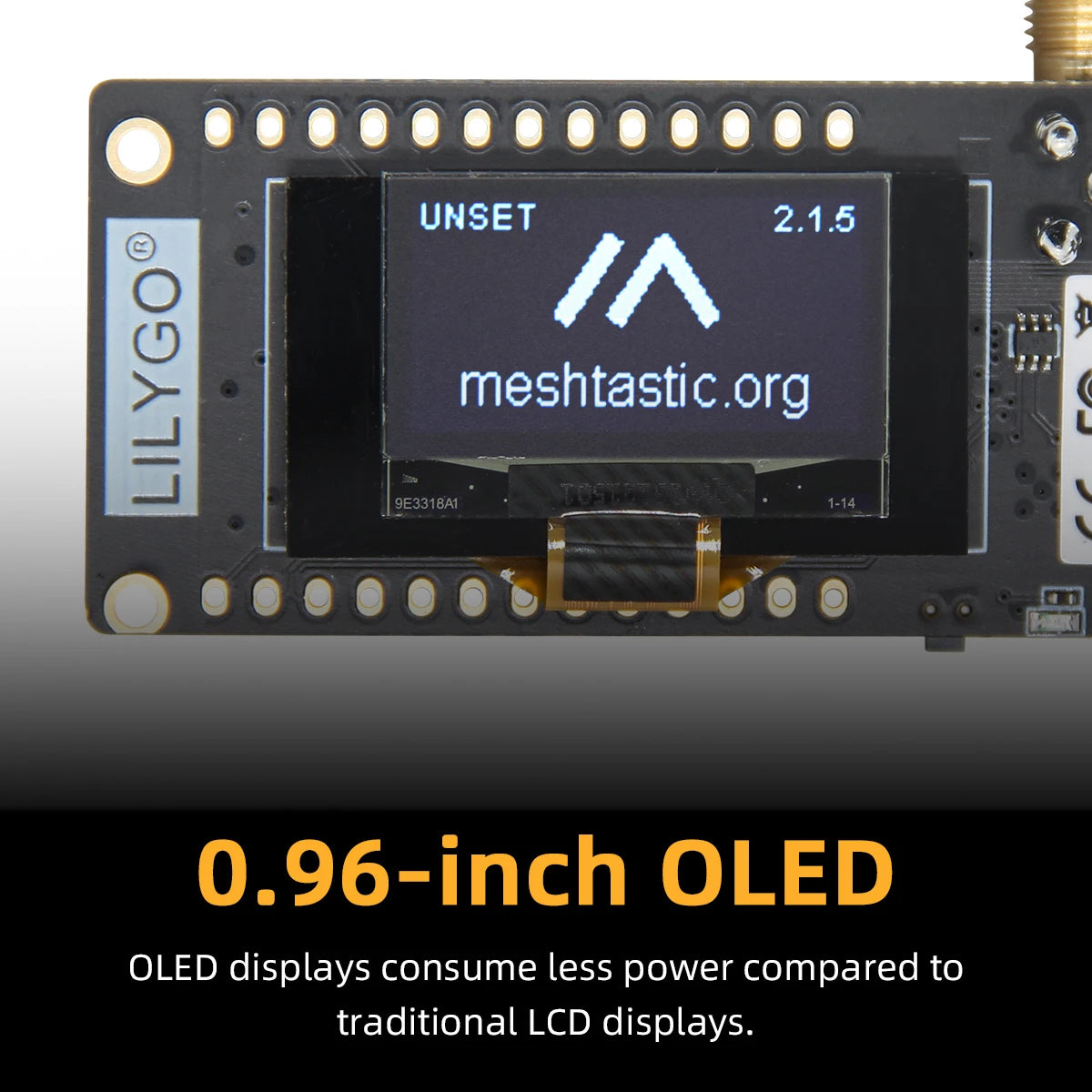 LILYGO TTGO Meshtastic LoRa32 ESP32 Development Board — SX1276/1278 Module 433/868/915MHz with 0.96" OLED, Low Power LoRa Module