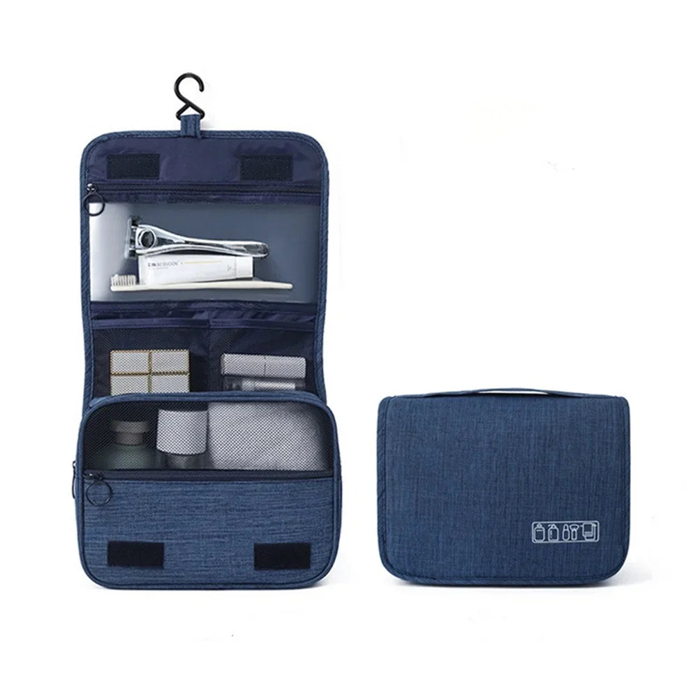 Portable Toiletry Washbag with Hanging Hook | Waterproof Cosmetic Storage Bag for Travel, Men & Women