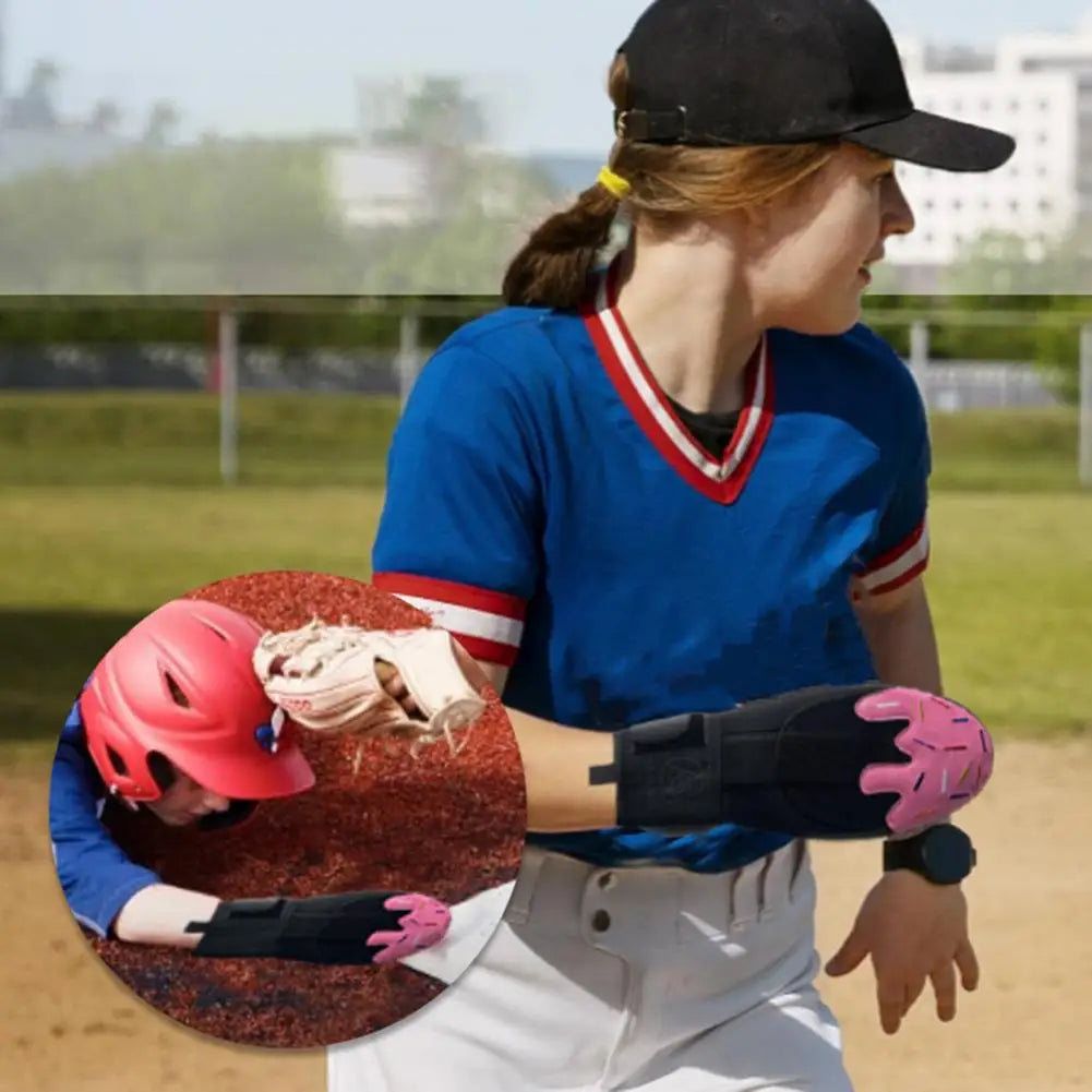Baseball Sliding Mitt with Adjustable Wrist Compression Strap – Universal Left/Right Hand Glove for Youth & Adults