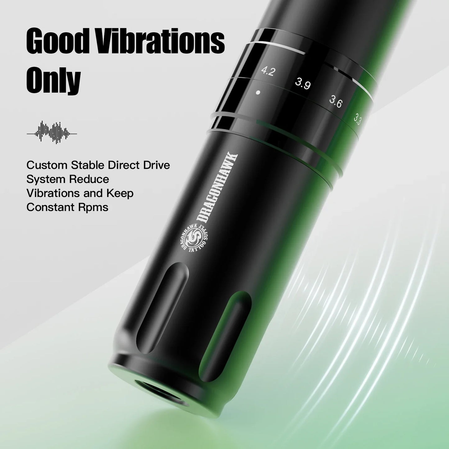 Dragonhawk Fold3 Tattoo Pen Machine - LED Digital Display Wireless 2200mAh Battery for Lining & Shading