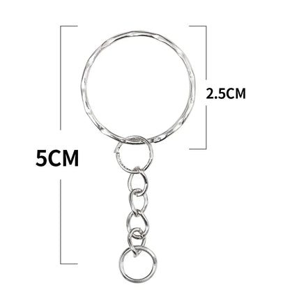 50/100pcs Stainless Steel Keyring Set – Split Rings, Lobster Clasps & Chains for DIY Keychains & Keyfobs