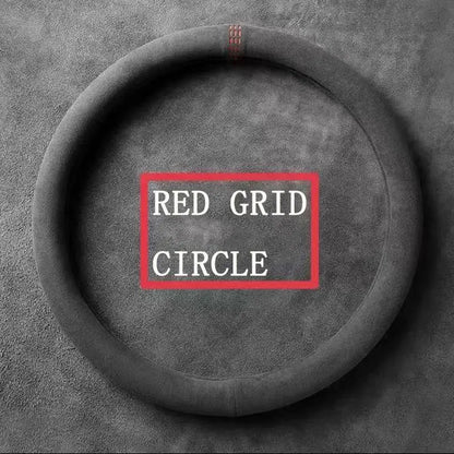 All-Season Suede Steering Wheel Cover — Ultra-Thin, Non-Slip, Breathable for Round & D-Shaped Wheels