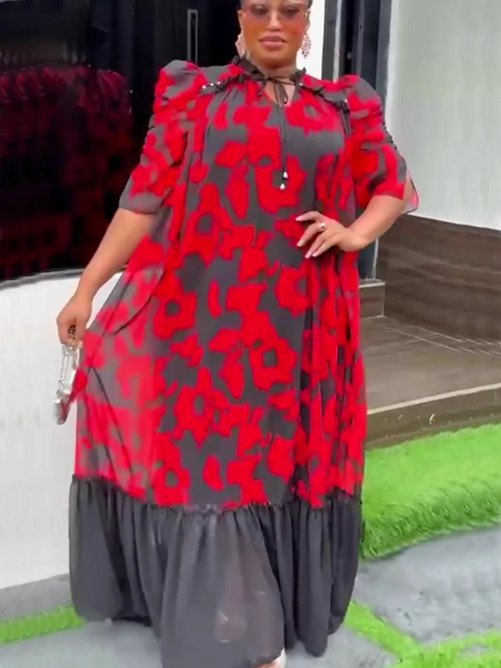 Plus Size African Party Dresses for Women 2026 - Summer Dashiki Ankara Print Muslim Maxi Gown