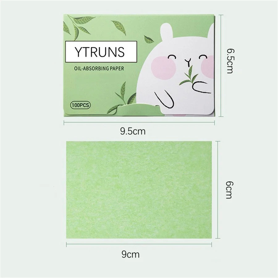 100pcs Fragrance Oil-Absorbing Face Paper - Green Tea, Gardenia, Chamomile, Lavender, Rose & Bamboo Charcoal Blotting Sheets