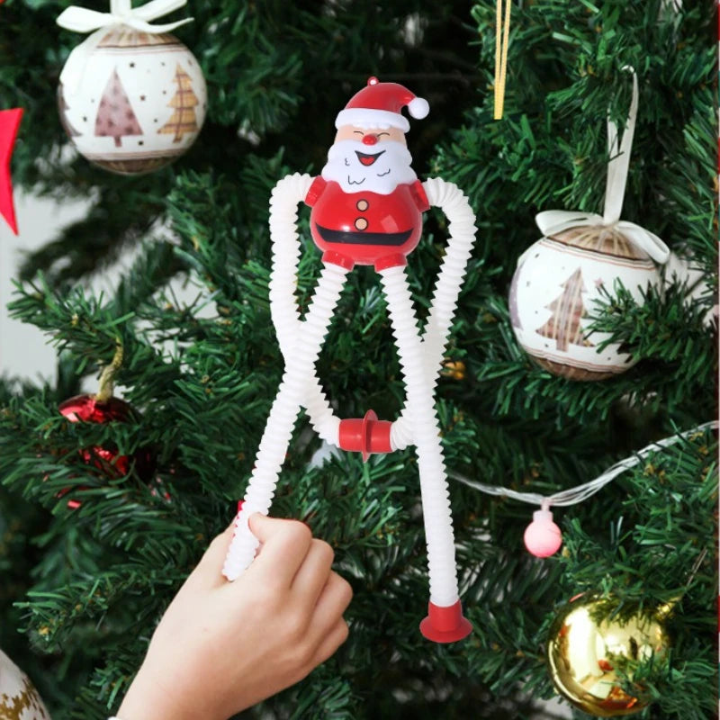 1–4pcs Retractable Santa Claus Toys – Christmas Decompression Toys Featuring Santa, Snowman, Elk & Gingerbread