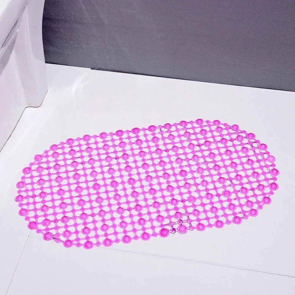 PVC Anti-Slip Bath Mat with Suction Cups – Soft Massage Shower Mat for Home Bathroom Safety