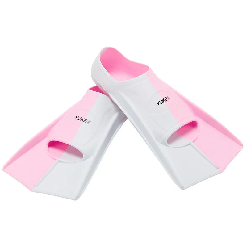 Swim Training Fins — Silicone Short Snorkel & Diving Fins for Men, Women & Kids, Professional Swimming Flippers Set