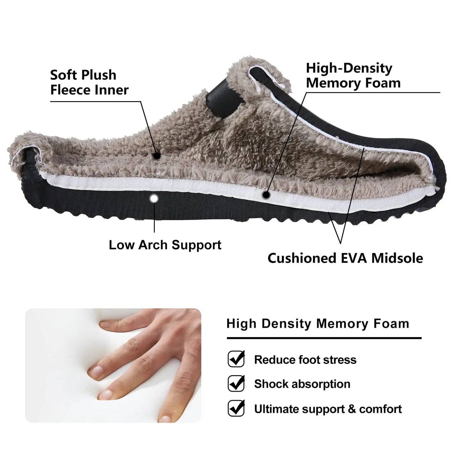Comwarm New Fuzzy House Slippers for Men and Women - Winter Waterproof Garden Shoes with Soft Plush, Warm Outdoor Furry Clogs