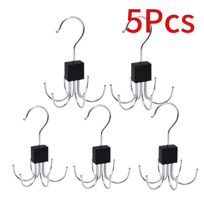 360° Rotating Metal Belt Hanger — Durable Organizer for Belts, Scarves, Bras & Ties, Home & Dorm Storage