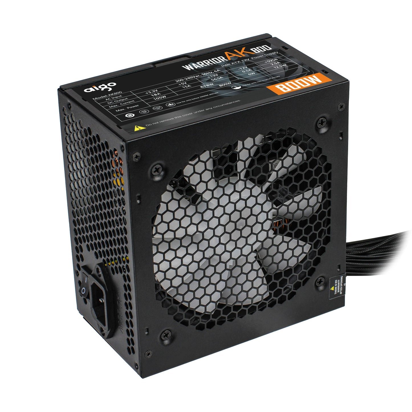 Aigo AK PC Power Supply Unit — 500W to 1000W Gaming PSU with 120mm RGB Fan for Desktop & BTC Mining