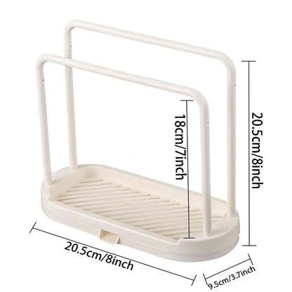 Kitchen Sink Drain Rack — Storage Basket for Sponge, Rag, and Wire Ball, Kitchen Accessories Shelf