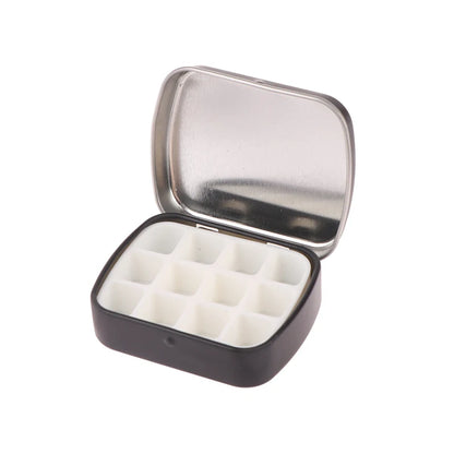 Portable Empty Watercolor Tin Box – 12/24 Grid Mini Paint Palette for Travel Painting & Art Supplies